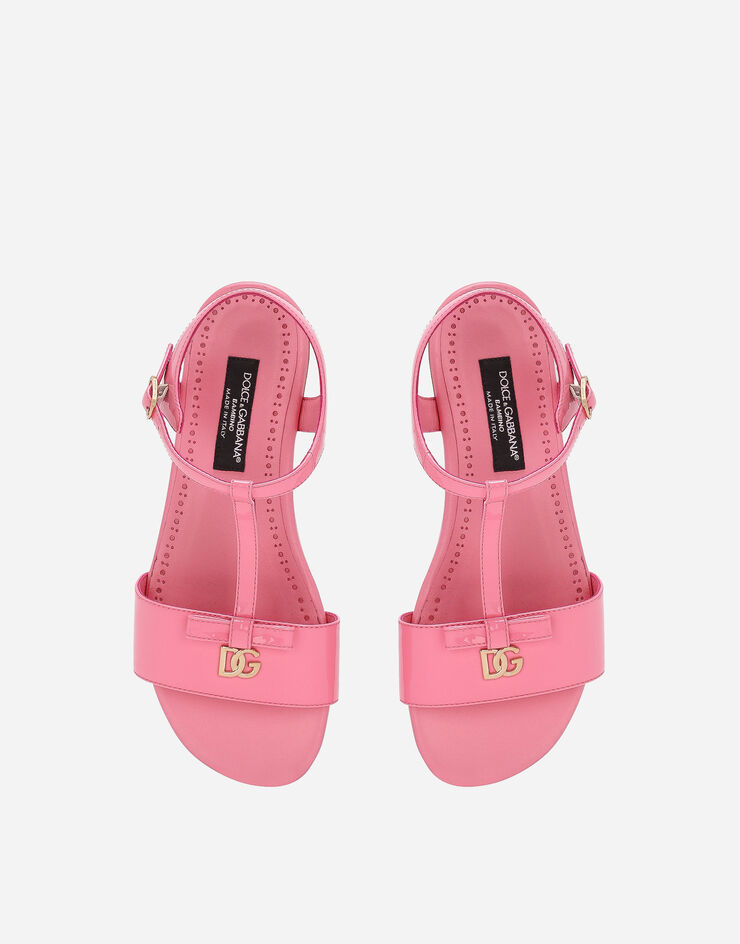 Dolce & Gabbana Sandale aus Lackleder Rosa D11155A1328