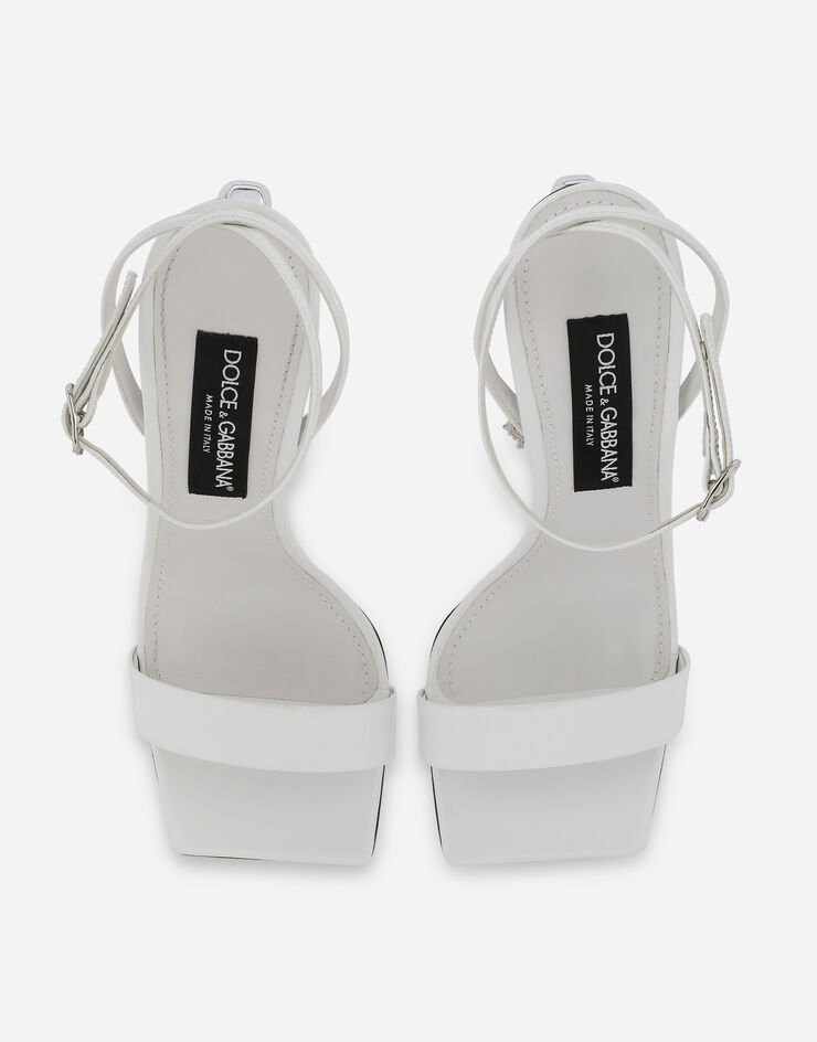 Dolce & Gabbana Patent leather sandals with 3.5 heel White CR1376A1037