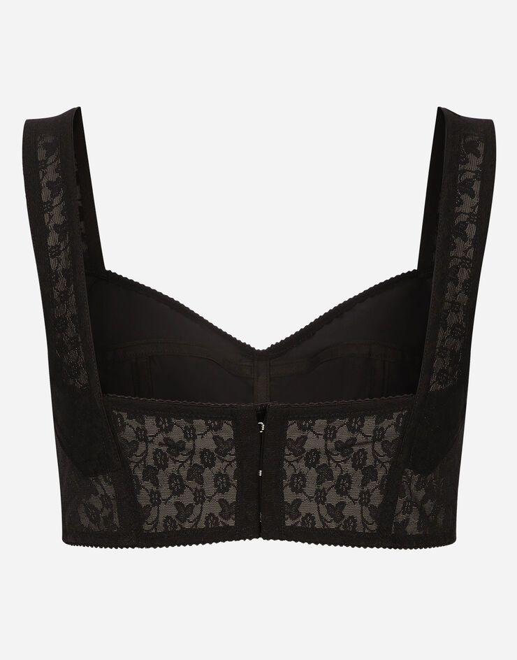 Dolce & Gabbana Top en satin Noir F7Y28TG9921