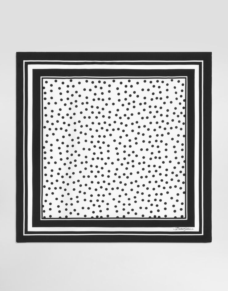 Dolce & Gabbana Polka dots silk twill scarf 70x70 Multicolor GQ348EG0JSV