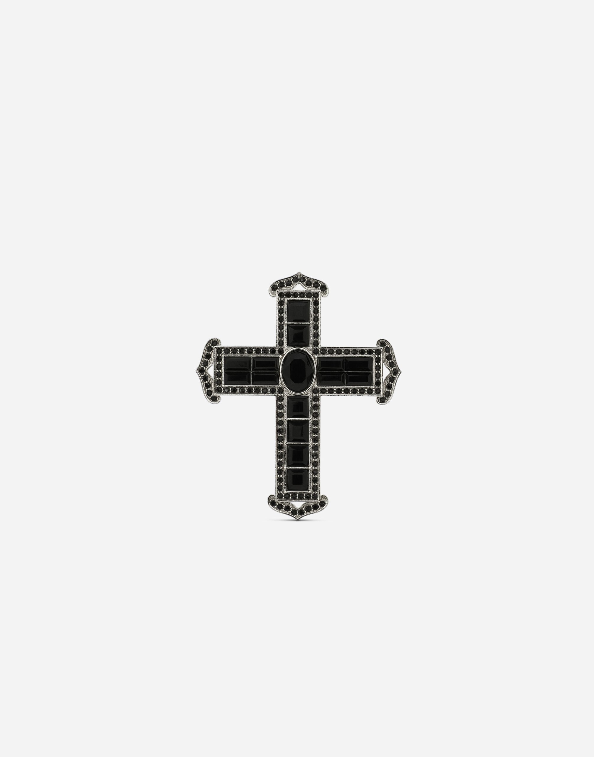 Dolce & Gabbana KIM DOLCE&GABBANA Anillo en forma de cruz con strass Negro BI1261AW576