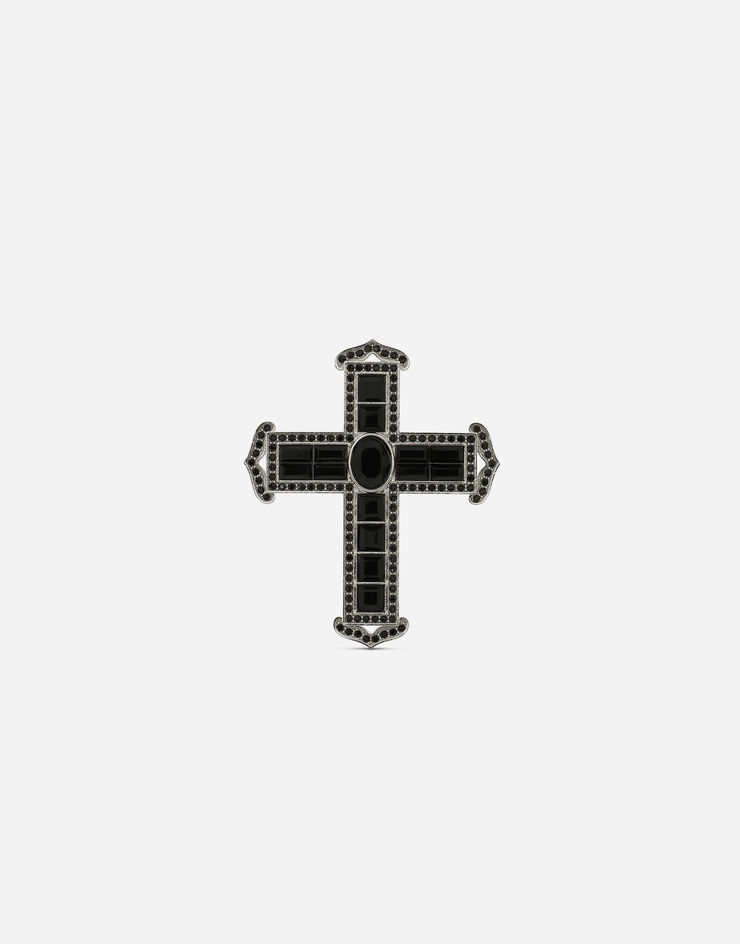 Dolce & Gabbana KIM DOLCE&GABBANA Bague croix avec strass Noir WRP4C2W1111