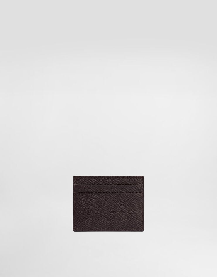 Dolce & Gabbana Calfskin card holder with branded plate Bordeaux BI0330A1001