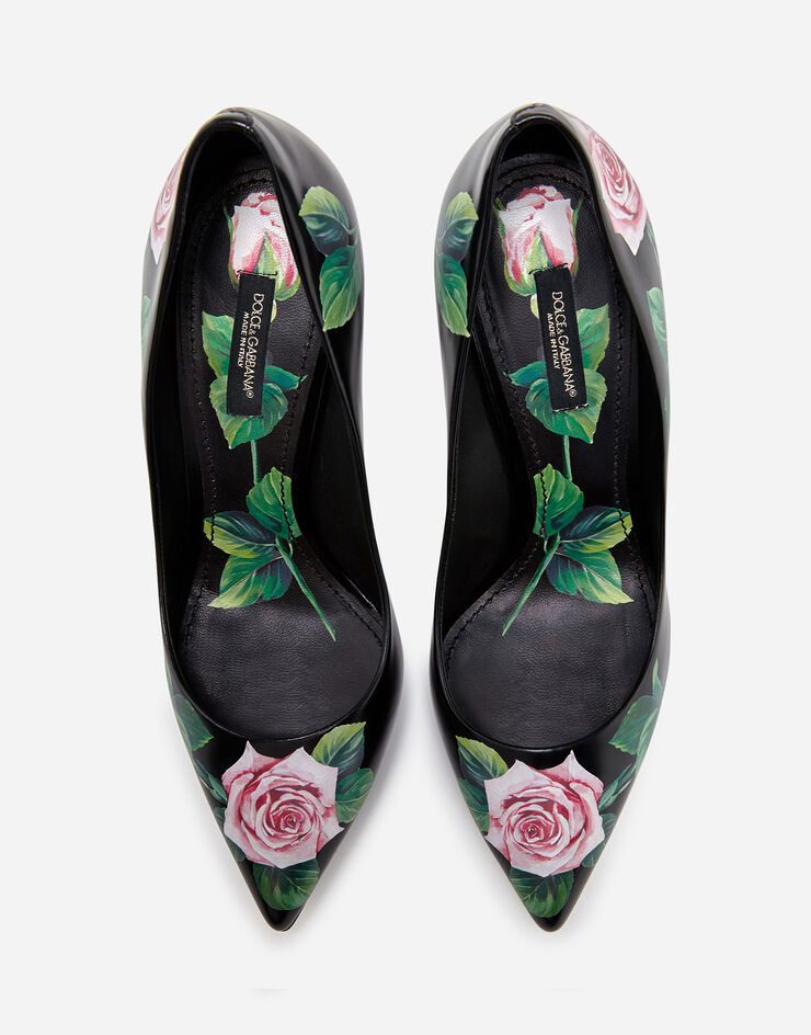 Dolce & Gabbana POLISHED CALFSKIN TROPICAL ROSE PRINT PUMPS フローラルプリント CD0688AJ730