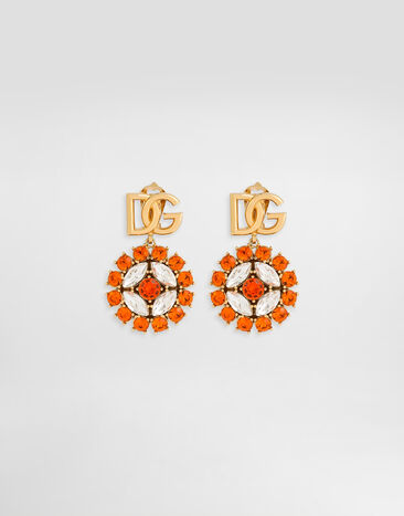 Dolce & Gabbana Clip earrings with rhinestones Gold WES6M3W1111
