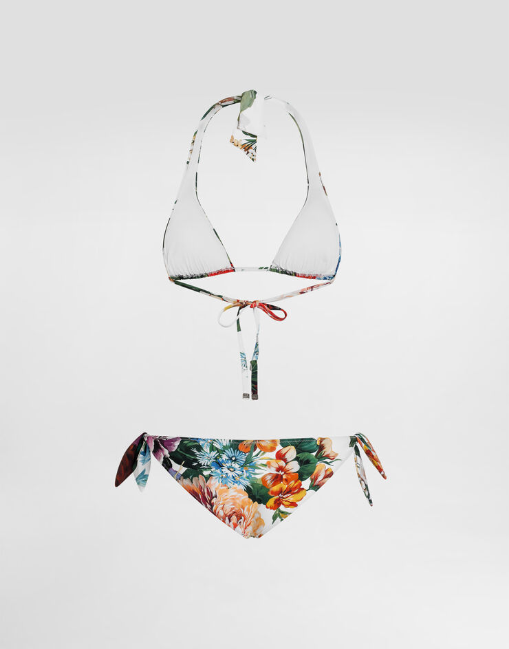 Dolce & Gabbana Flower-print padded triangle bikini Print O8A54JFSGFF