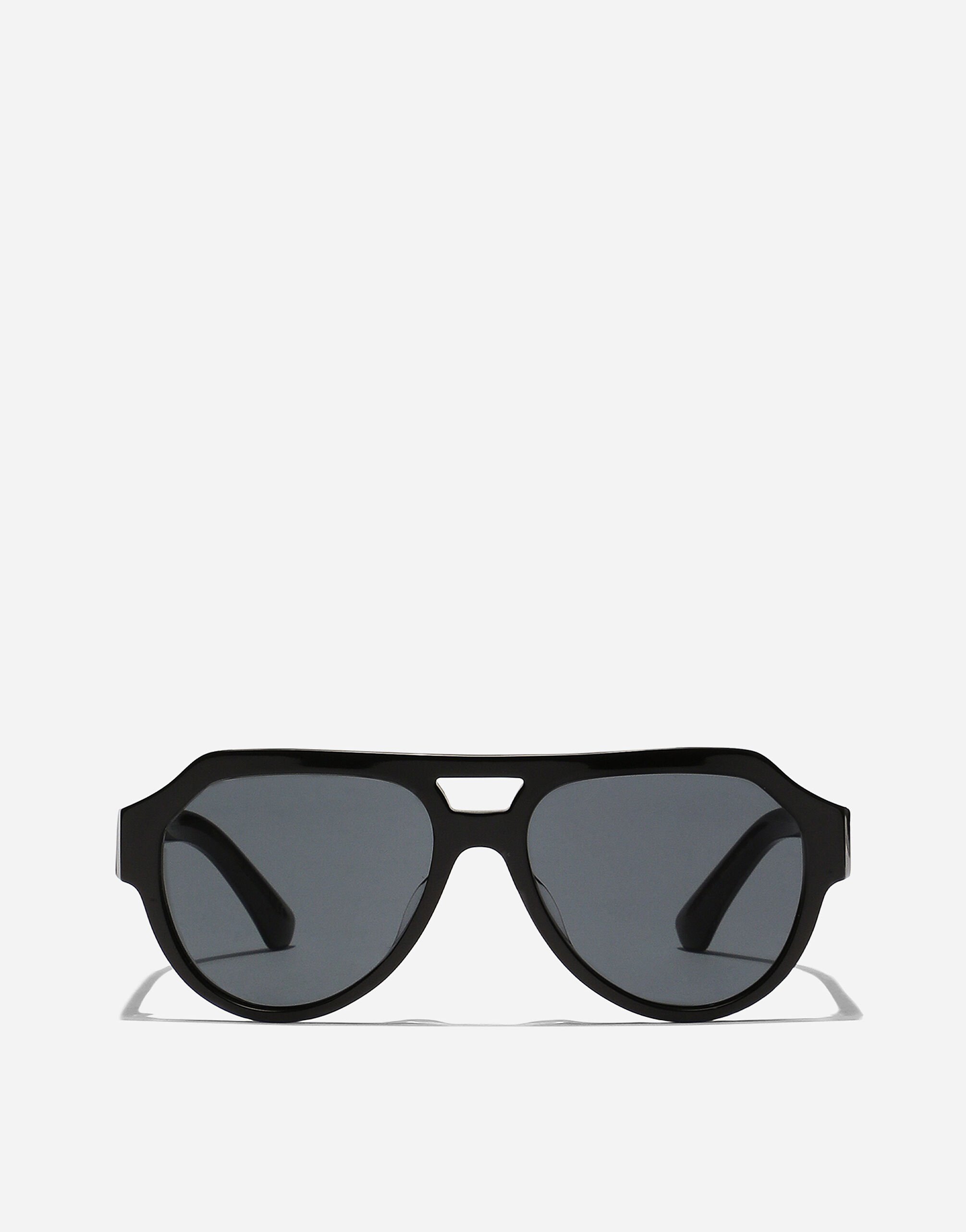 Mirror Logo Sunglasses in Black for Women Dolce Gabbana
