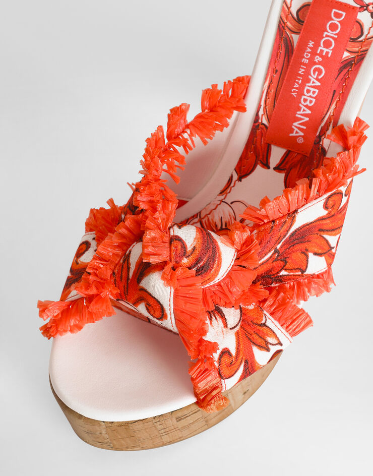 Dolce & Gabbana Majolica-print brocade clog sandals Dolce & Gabbana Majolica-print brocade clog sandals Multicolor CV0081A9AA4