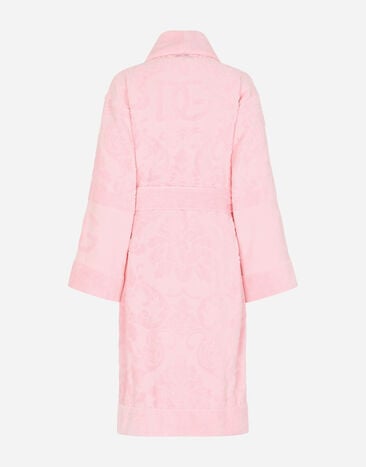 Dolce & Gabbana Bath Robe in Terry Cotton Jacquard Multicolor TCF009TCAGM