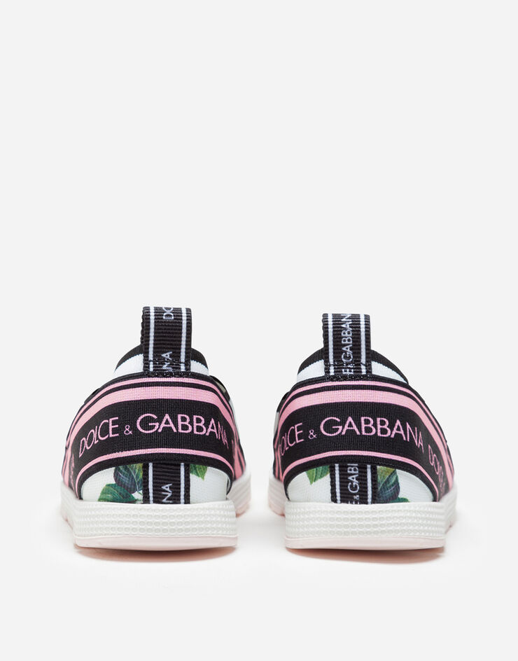 Dolce & Gabbana SLIP ON SORRENTO SNEAKERS WITH TROPICAL ROSE PRINT STAMPA FLOREALE DN0105AU989