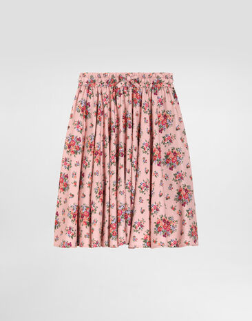 Dolce & Gabbana Small flower bouquets-print voile circle skirt Multicolor L55I96FS8DO