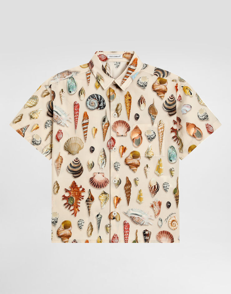 Dolce & Gabbana Shell-print poplin shirt Multicolor L44S52HS5TS