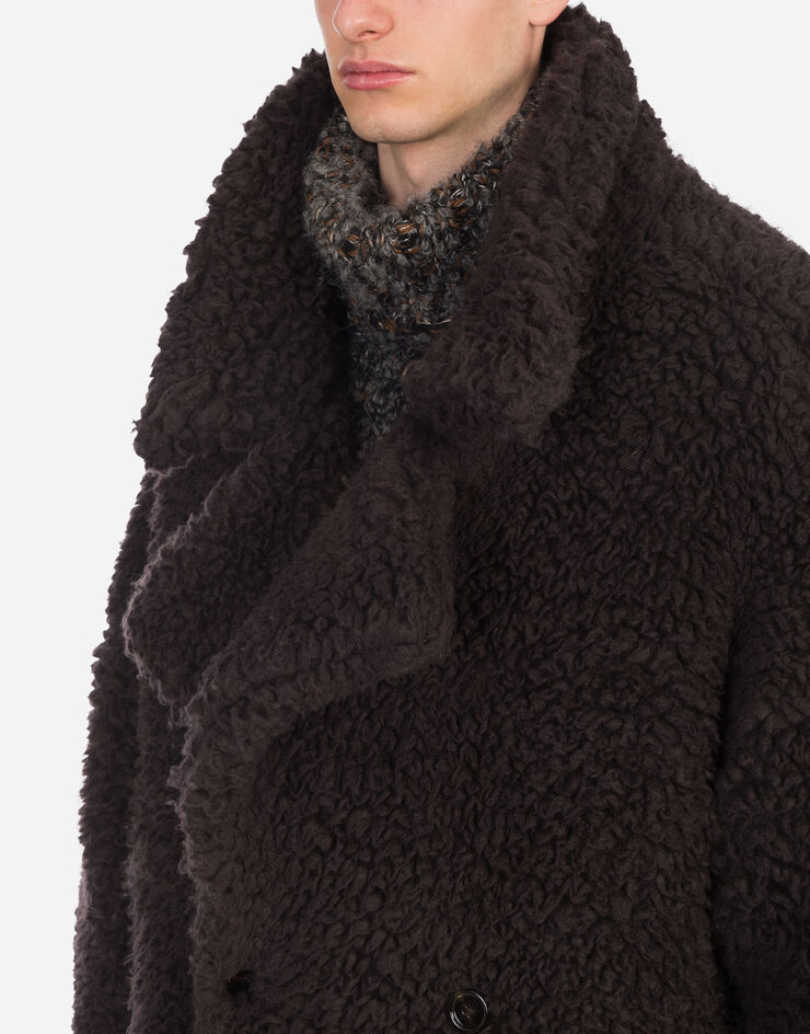 Zweireihiger shearling-mantel