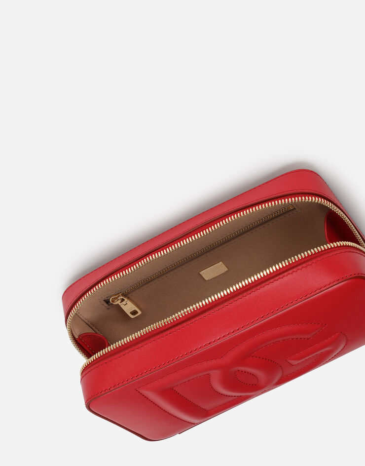 Dolce & Gabbana Camera bag logo DG petit format en cuir de veau Rouge BB7289AW576