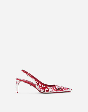 Dolce & Gabbana Zapato destalonado en piel de becerro brillante estampada Jaune CZ0302AW576
