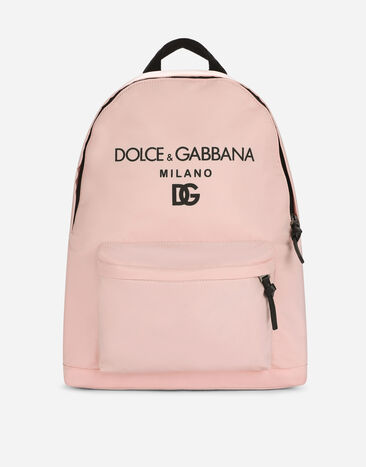 Dolce & Gabbana Mochila de nailon con logotipo DG Rosa EM0074AK441