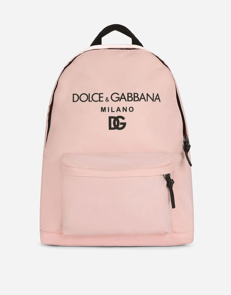 Dolce & Gabbana Nylon backpack with DG logo Pink EM0074AK441