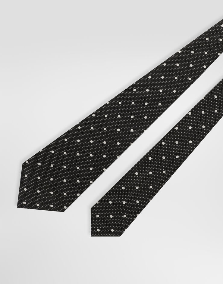 Dolce & Gabbana Polka dot jacquard tie Black GT160EG0JT0