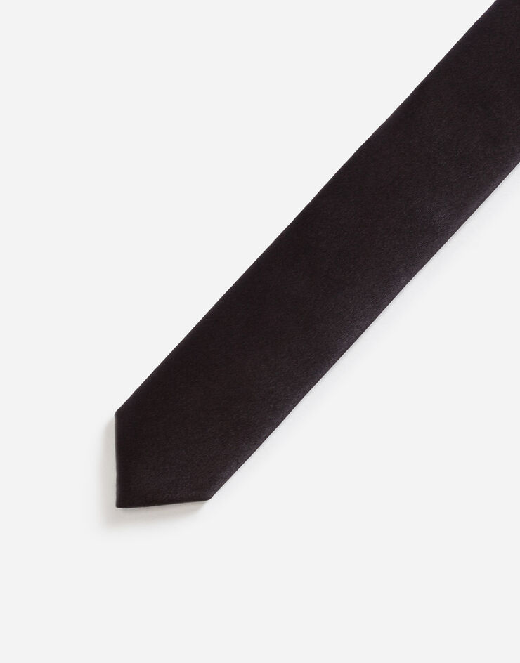 Dolce & Gabbana Тонкий галстук 4 см из шелка ЧЕРНЫЙ GT142EG0U05