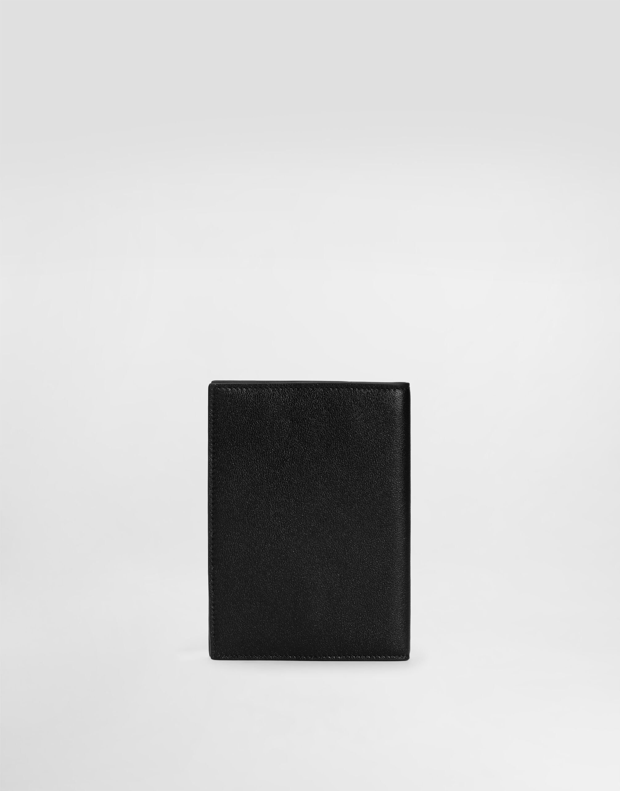 Calfskin passport holder in Black for Men Dolce Gabbana