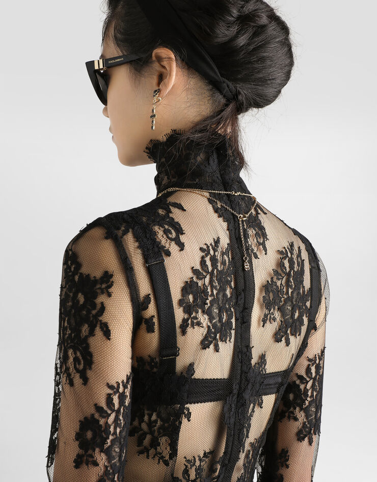 Dolce & Gabbana One-piece cordonetto lace dress Black F6TNTTHLMQM