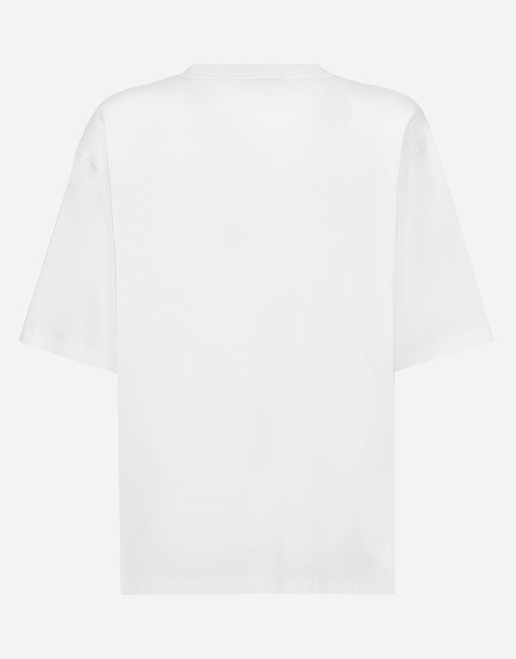 Dolce & Gabbana T-shirt à manches courtes et imprimé marine Blanc G8PB8TG7K5W