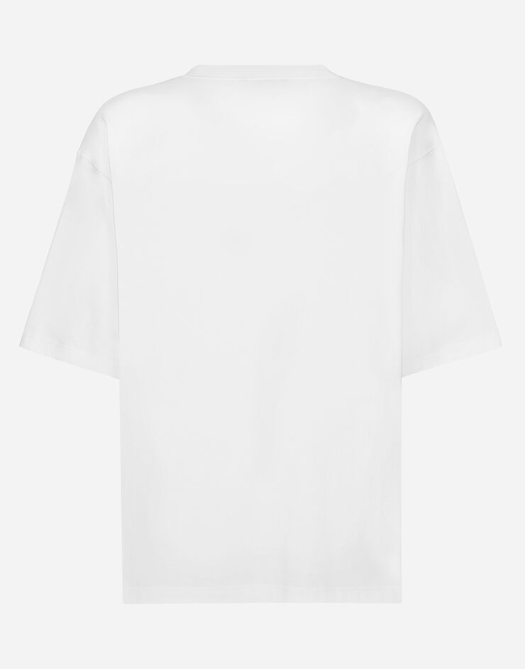 Short-sleeved Marina-print T-shirt in White for | Dolce&Gabbana® US