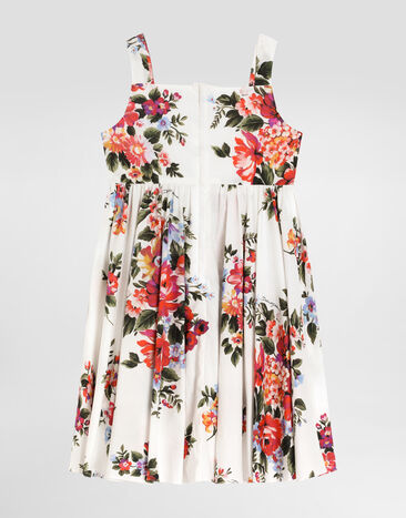 Dolce & Gabbana Vestido en popelina con estampado de ramo de flores Multicolor L53DI6HS5UU