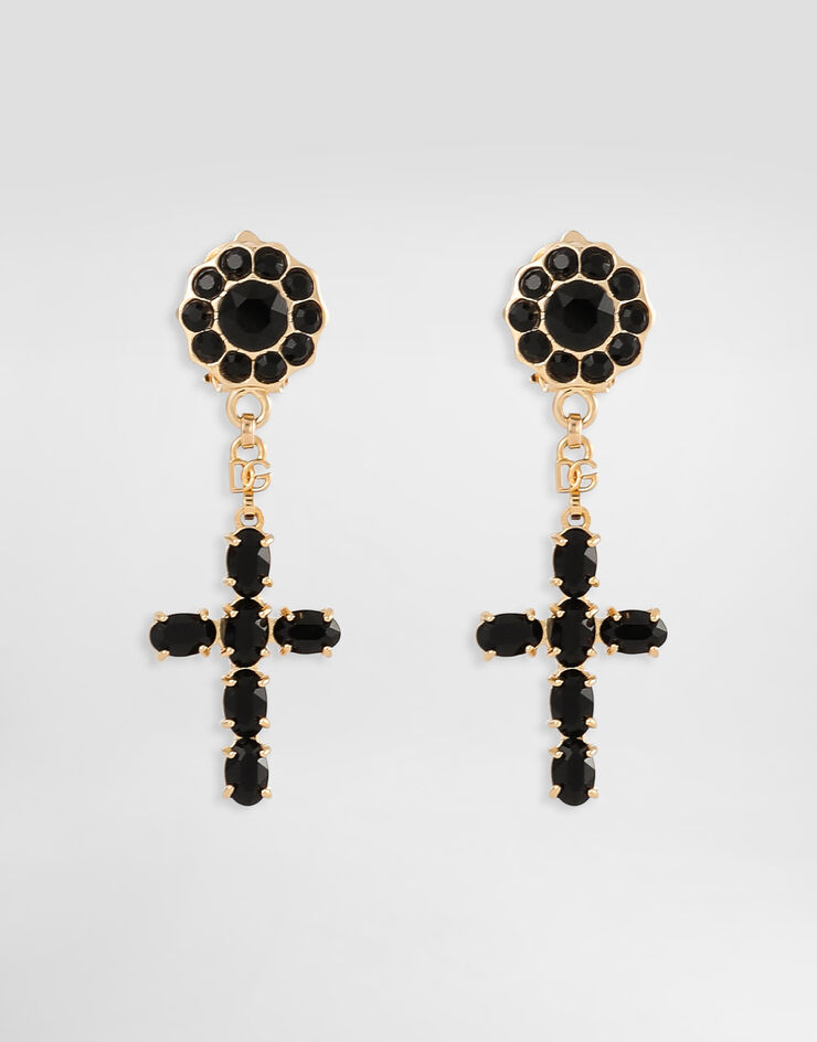 Dolce & Gabbana أقراط متدلية بصلبان أسود WEQ4S3W1111
