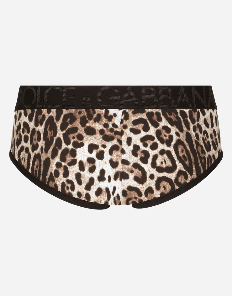 Dolce & Gabbana Two-way stretch jersey Brando briefs with leopard print Multicolor M3D24JONO03