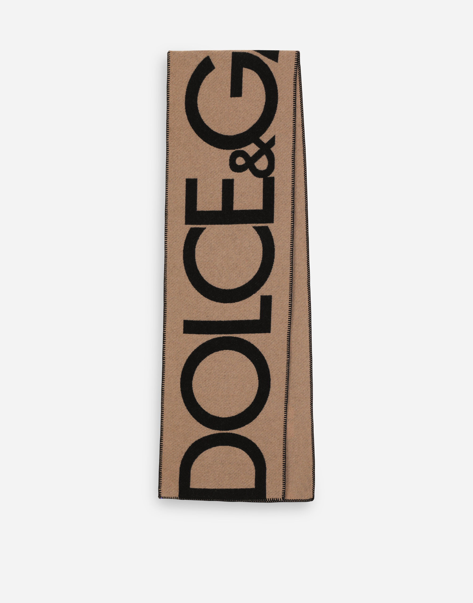Dolce & Gabbana Wool jacquard scarf with Dolce&Gabbana logo Print GQ260EG1S78