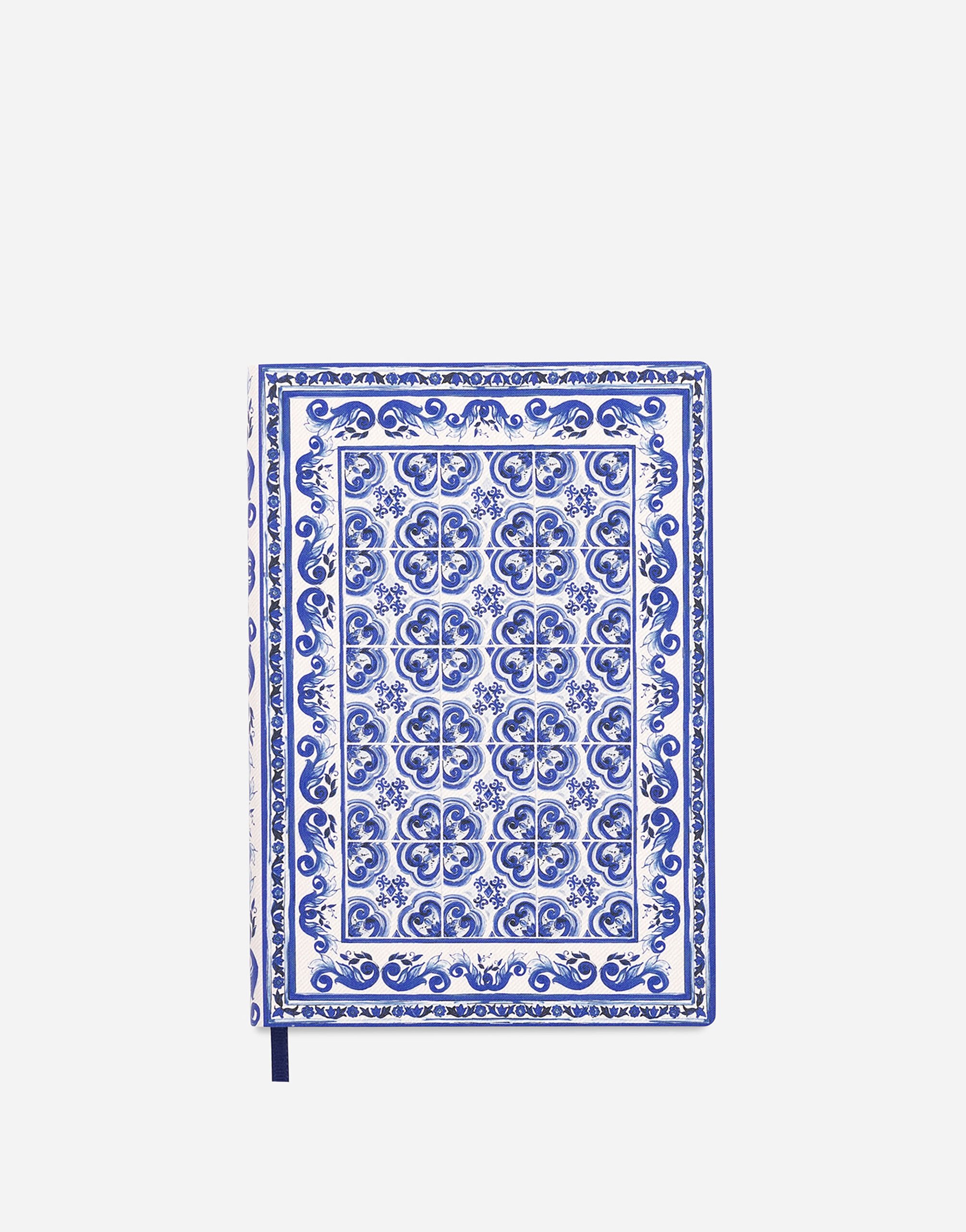 Dolce & Gabbana Mittleres Notizbuch aus Canvas mit Linien Mehrfarbig TCC087TCAG5