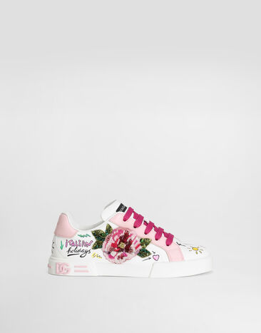 Dolce & Gabbana Printed calfskin Portofino Light sneakers Multicolor D11285A4801