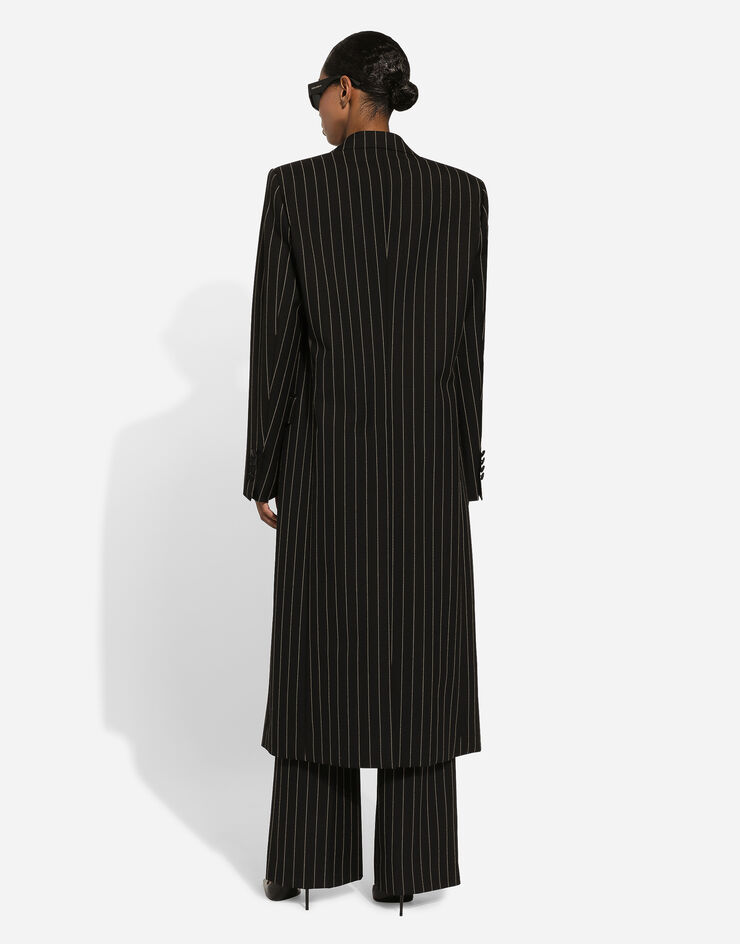 Dolce & Gabbana Pinstripe double-breasted coat in woolen fabric Multicolor F0W1ATFR20A