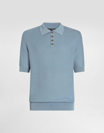 Dolce & Gabbana Silk polo shirt Azure GXZCTZJBSQ2