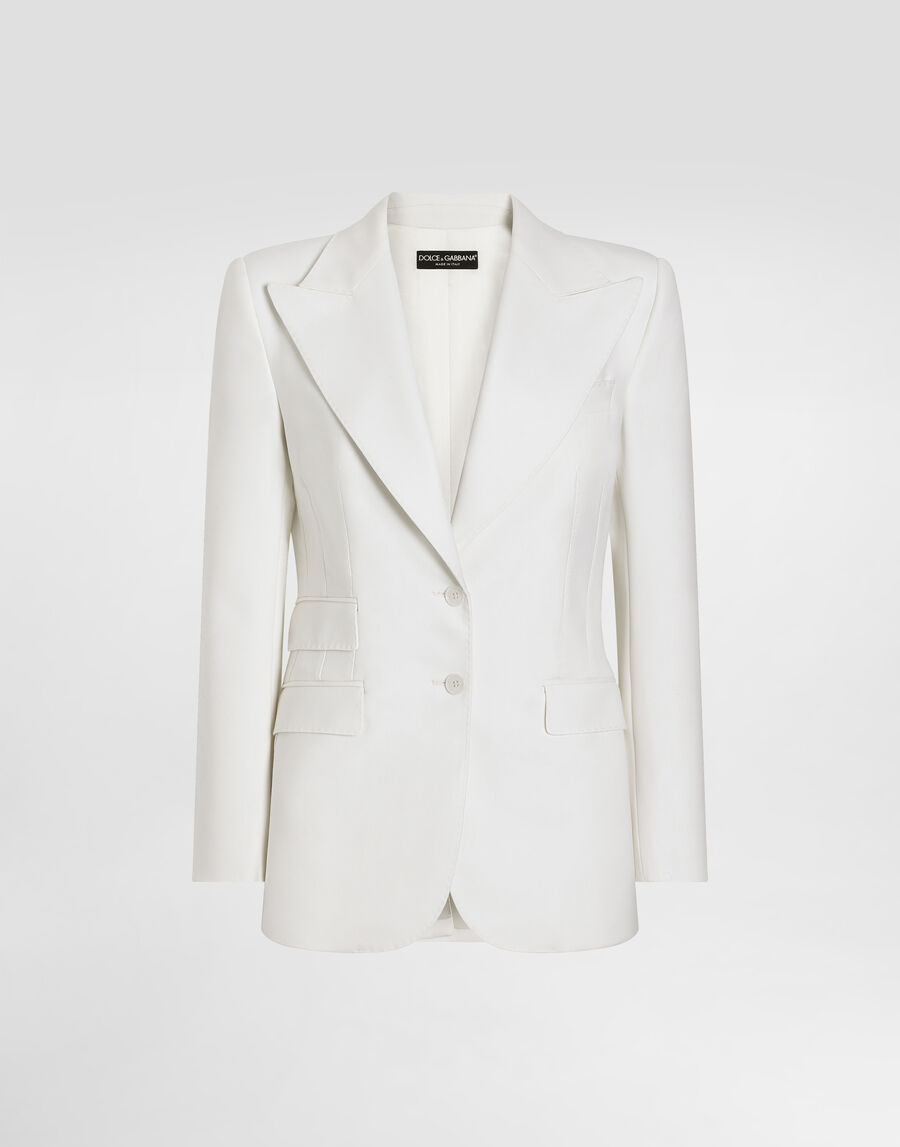 Single-breasted woolen Turlington blazer