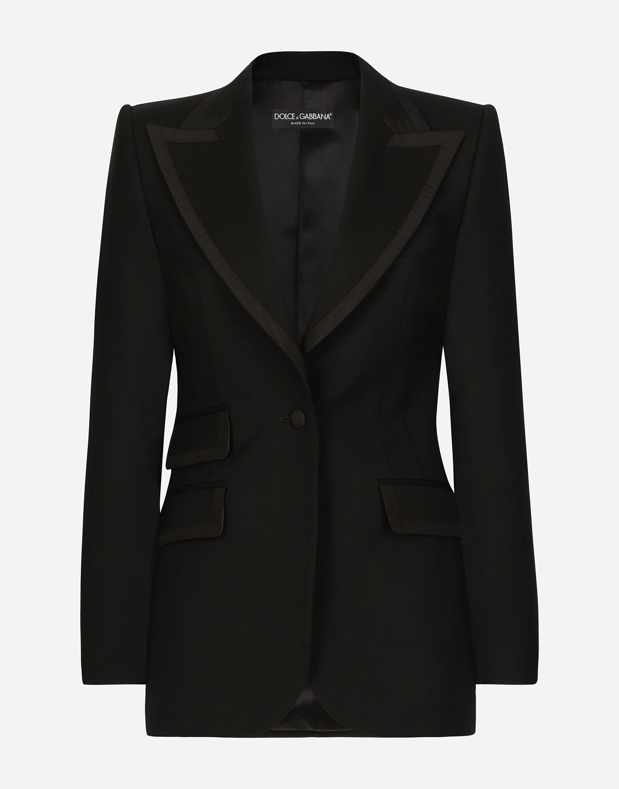 Dolce & Gabbana 싱글 브레스티드 트윌 털링턴 턱시도 재킷 인쇄 F29UDTIS1P4