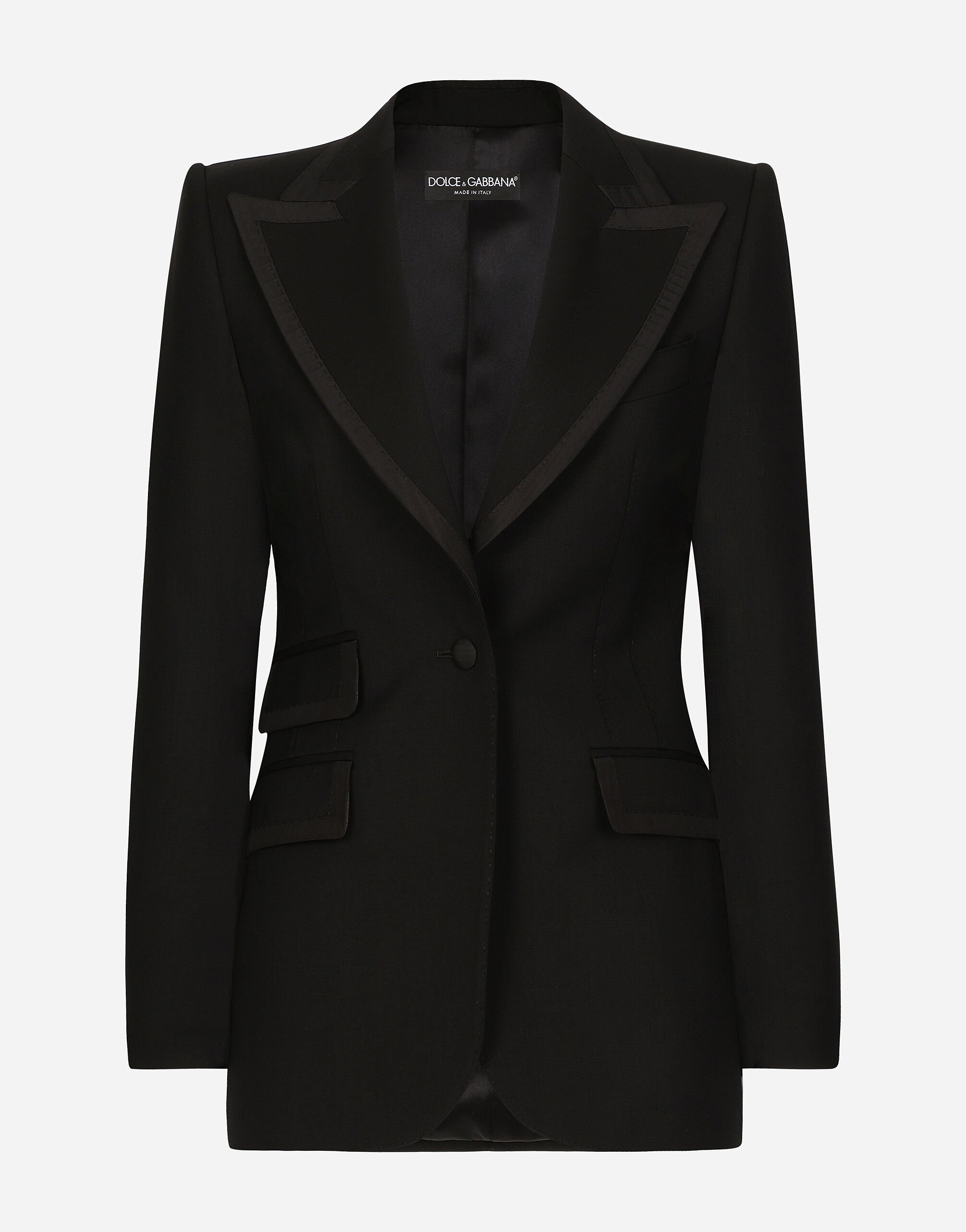 Dolce & Gabbana Veste de smoking droite Turlington en sergé Imprimé F29UDTIS1P4