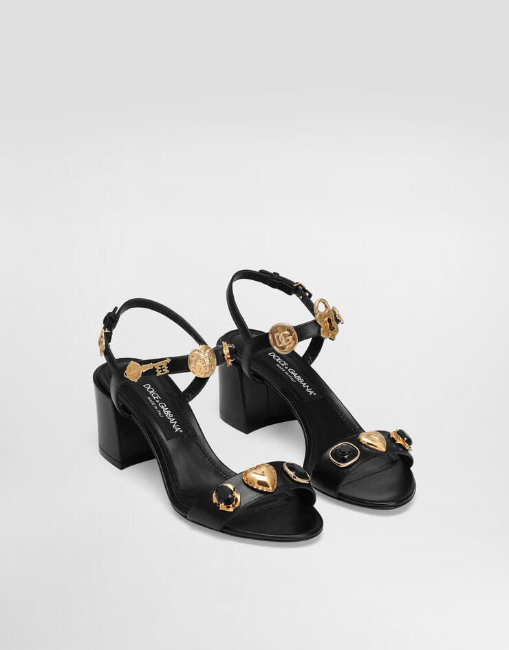 Dolce & Gabbana Sandals with embroidery and stones Black CR1904AO033