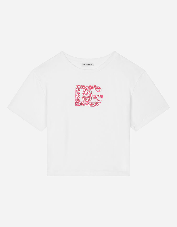 Dolce&Gabbana Jersey T-shirt with DG logo print White L5JTHWG7KXQ