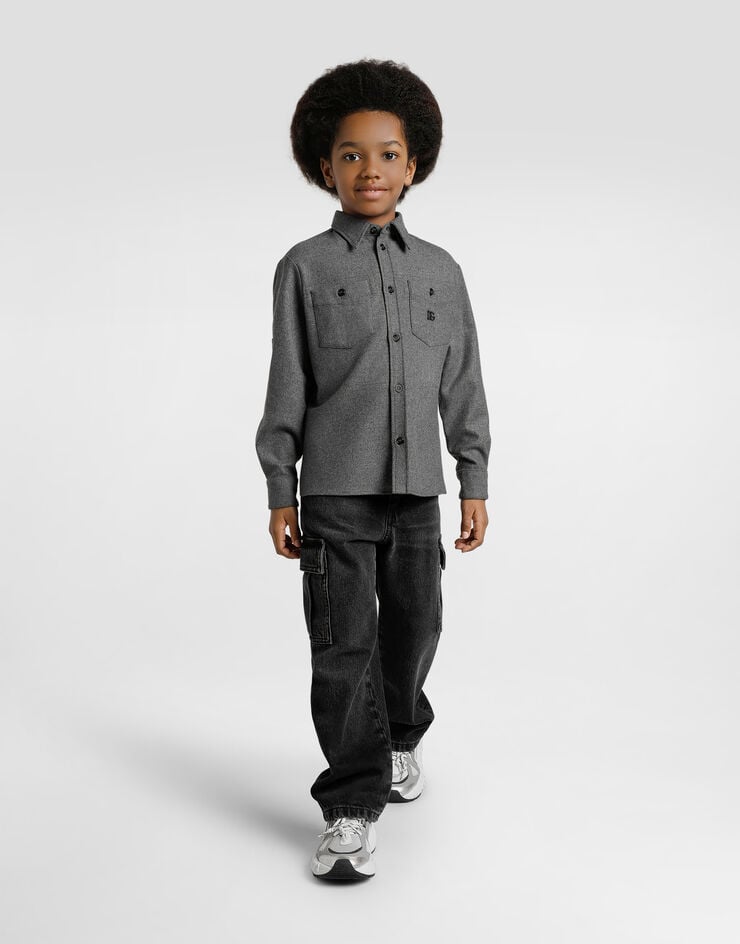 Dolce & Gabbana Melange wool mat shirt Grey L44S58FURNC