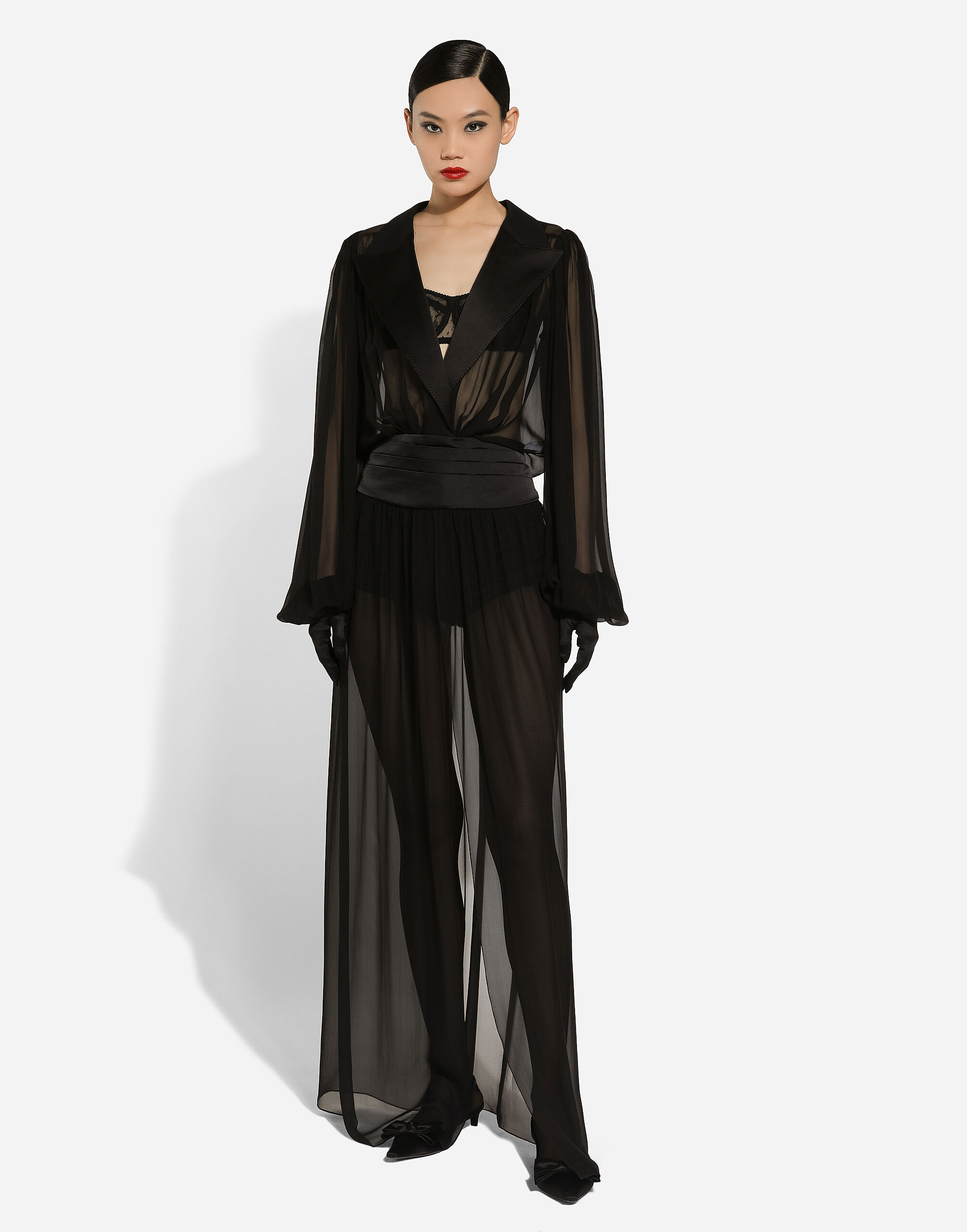 Long sleeve tuxedo dress black outlet