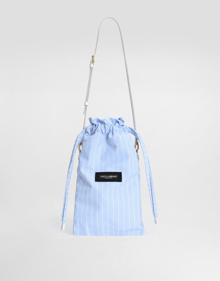 Dolce & Gabbana Essenza bag in striped poplin Azure BB7937A0577