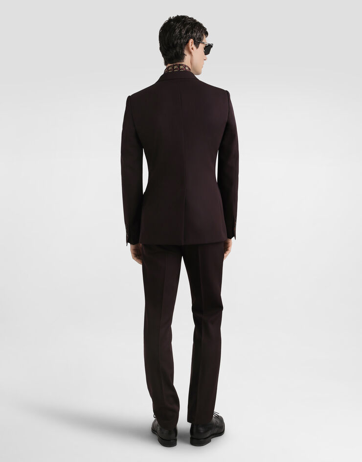 Dolce & Gabbana Traje de botonadura doble en gabardina de lana Multicolor GK7SMTFU2OW