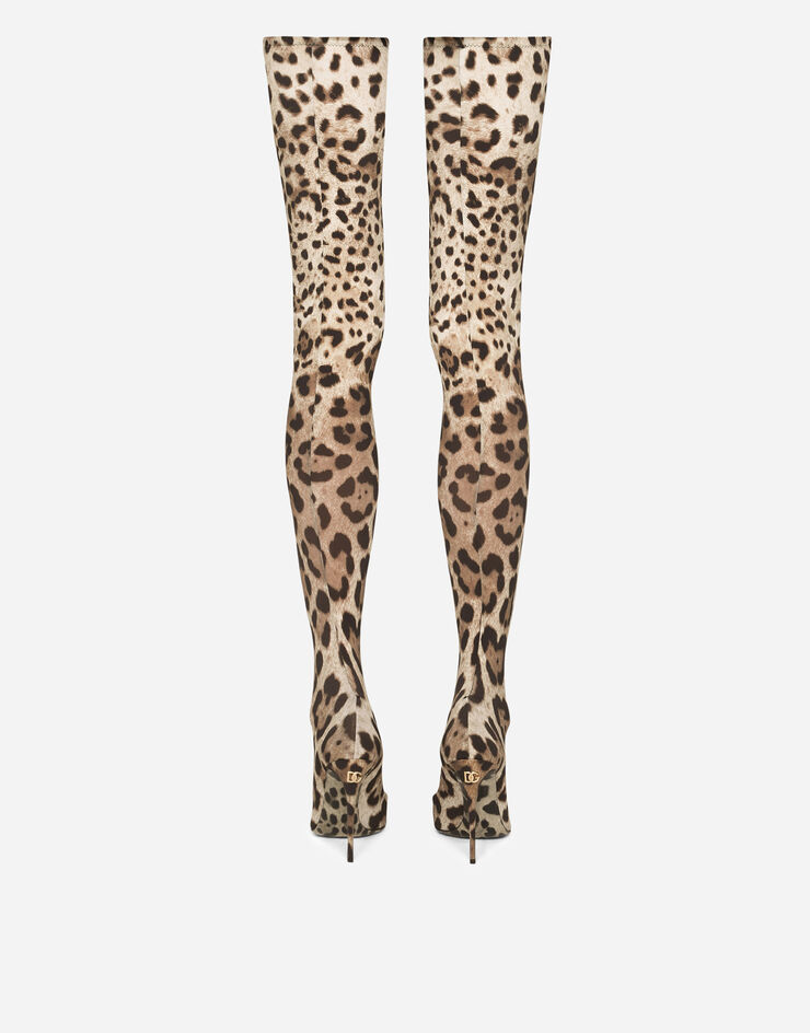 Dolce & Gabbana KIM DOLCE&GABBANA Leopard-print stretch fabric thigh-high boots Animal Print CU0973AM212
