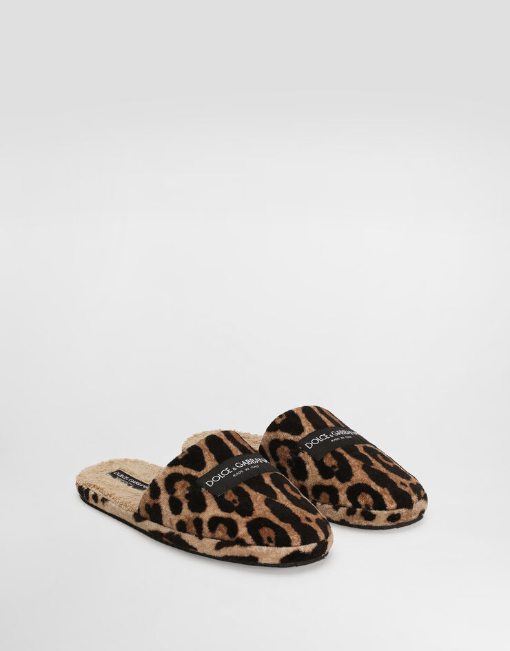 Dolce & Gabbana Leo-print dg hotel terry slippers Multicolor A80608A0342