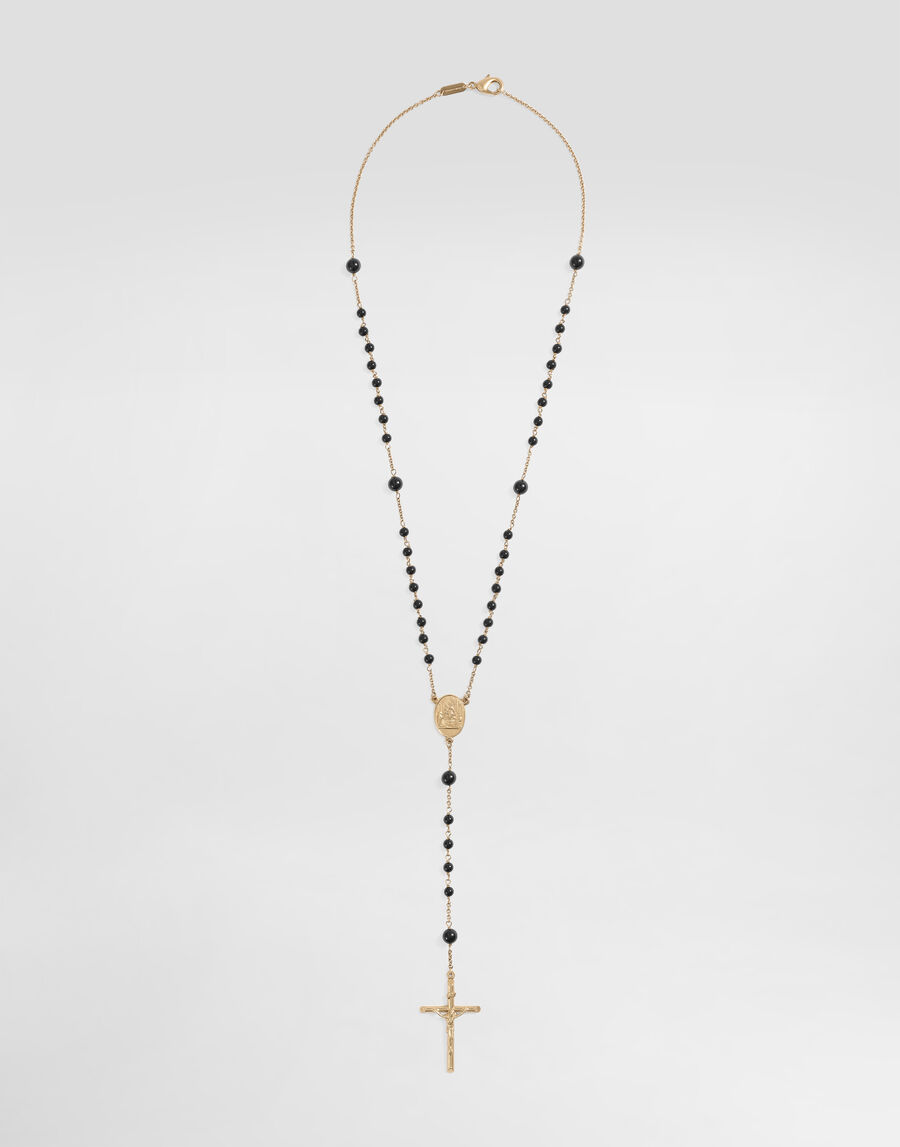 Rosary necklace with natural gemstones
