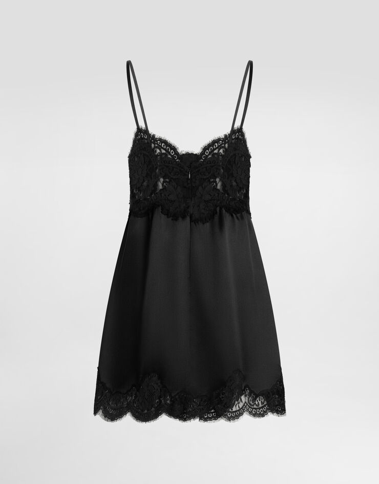 Dolce & Gabbana Soft satin dress Black F60E7TFU1NU