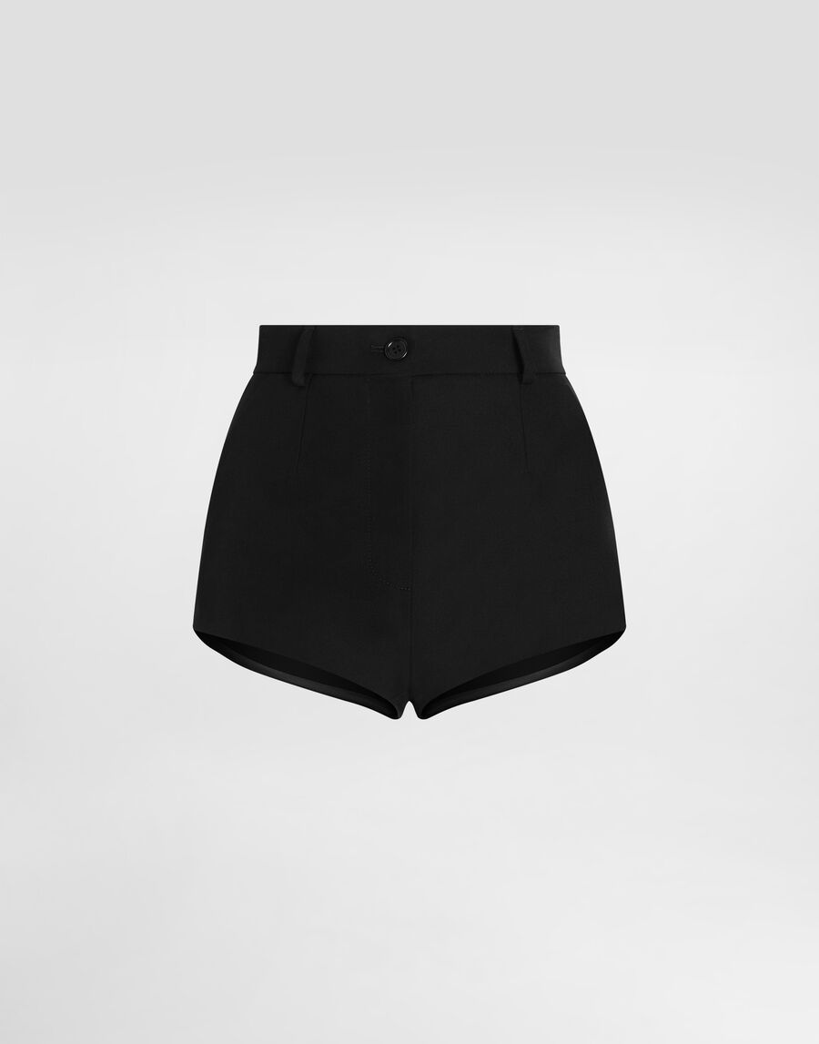 Wool gabardine shorts