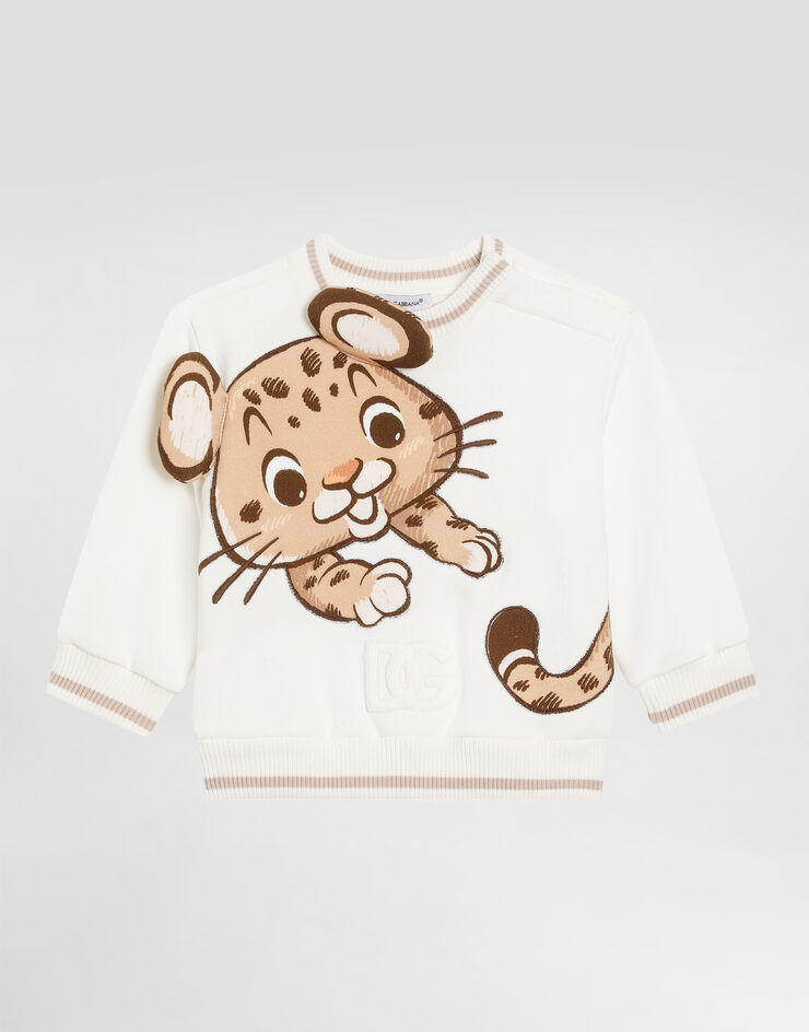Dolce & Gabbana Sudadera oversize con parche Leopardino Blanco L1JWDOG7PJM